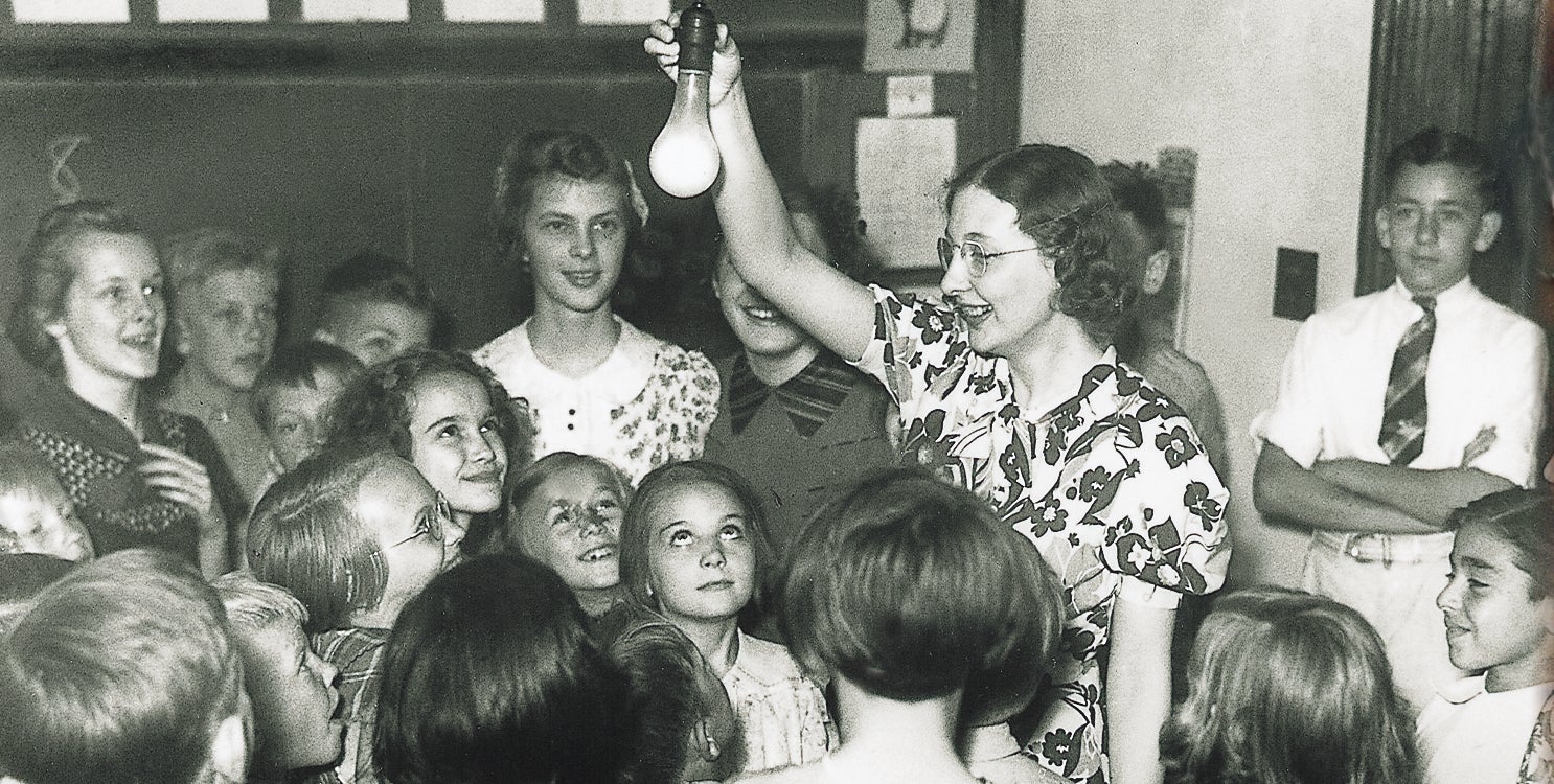 Students witness electricity in their rural classroom