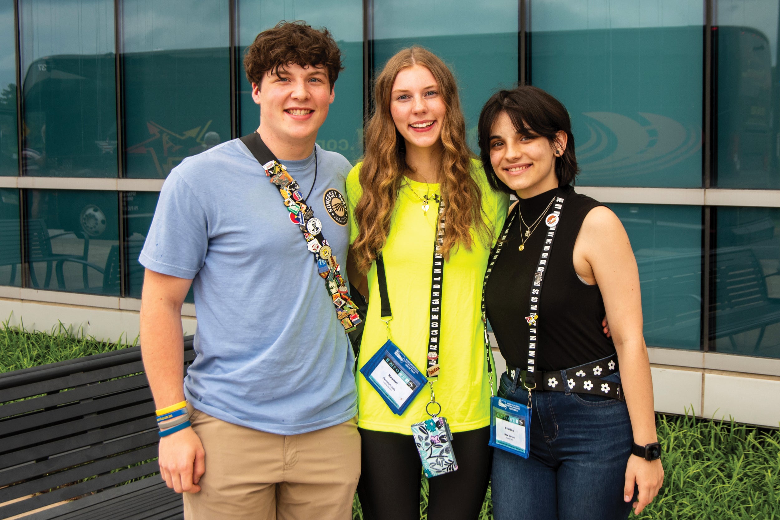Brandon Hurley of Somerset Rural Electric Cooperative (REC), Pennsylvania’s 2024-2025 Youth Leadership Council (YLC) representative, poses with the 2025-2026 YLC representatives: Pennsylvania’s Kendall Woods, center, of Adams Electric Cooperative and New Jersey’s Cristina Hatzimihalis of Sussex REC.