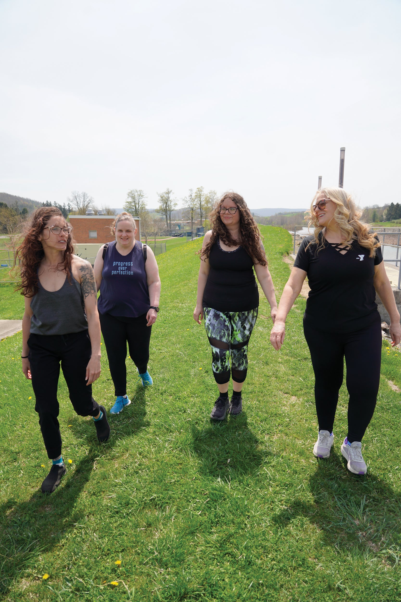 Staff and friends of the Tioga County YMCA in Mansfield enjoy a spring stroll for physical and emotional benefits.
