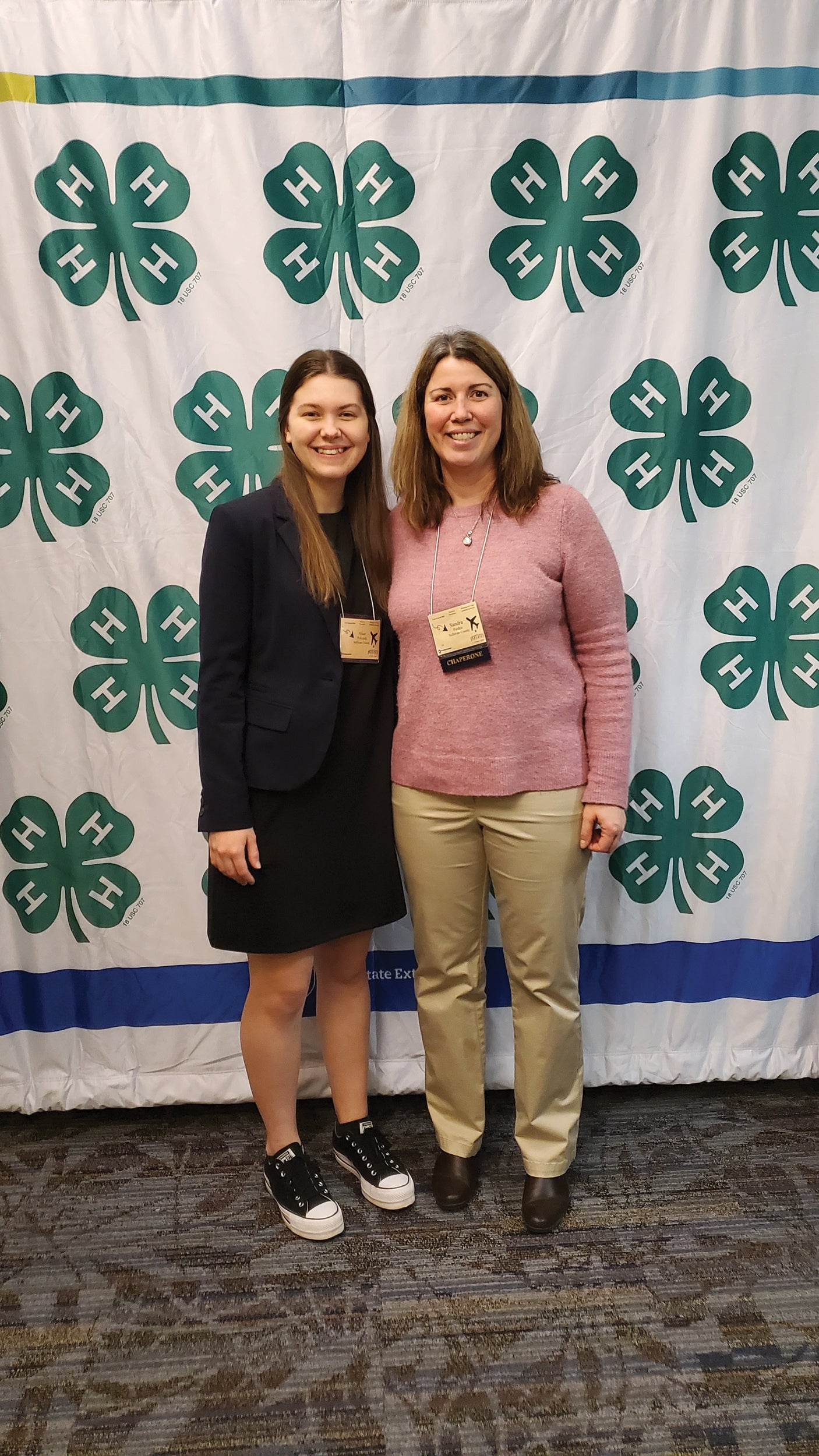 Alice Polcrack, left, daughter of Erik and Jane Polcrack of Shunk, Sullivan County, and past president of the 4-H State Council, stands with her mentor, Sandy Pardoe, a 4-H educator for the county.