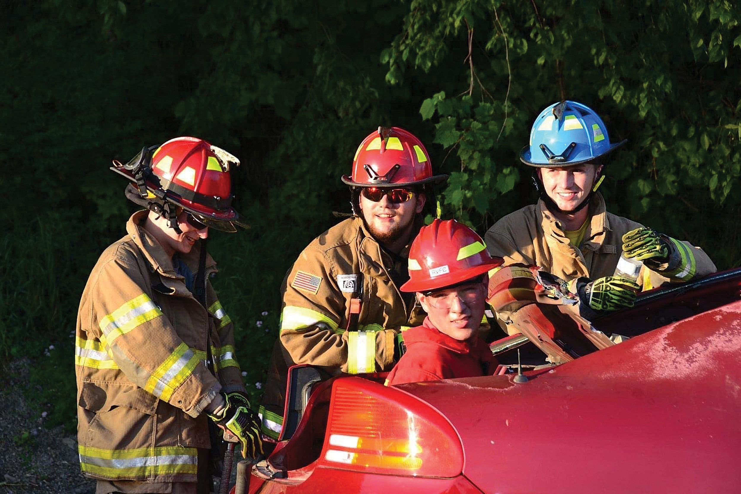 Luke Jelliff, far left, is a fourth-generation firefighter with the Ridgebury Volunteer Fire Co. in Gillett, Bradford County. At 22, he’s the fire company’s youngest active member and part of its next generation.
